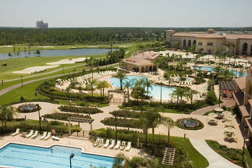resort pools and golf course