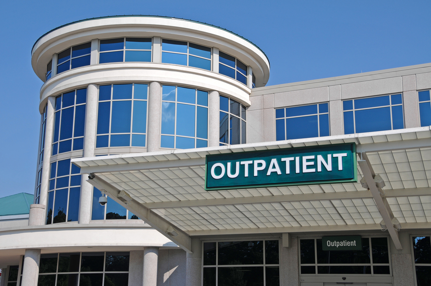 hospital outpatient entrance sign